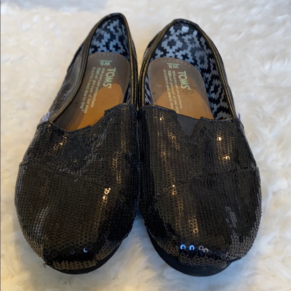 Black Glitter Toms women’s size 5